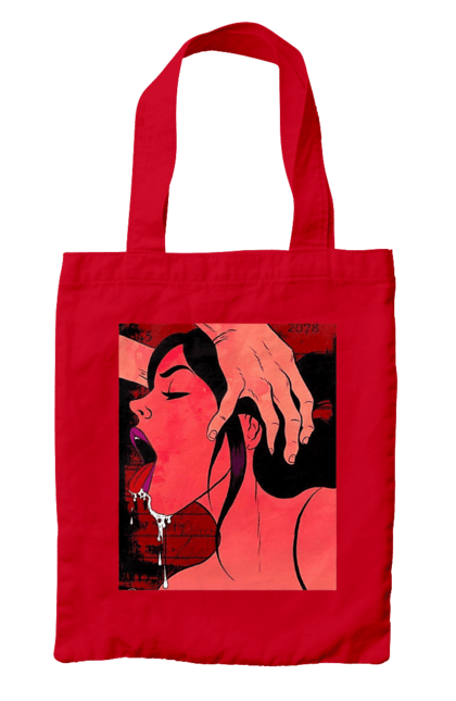 Bag with prints Girl Sucks With Saliva. Sex, suck. 2070702