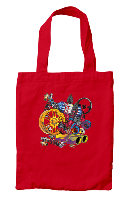 Сумка з принтом "Автозапчастини". Автозапчастини, гонка, драгрейсинг, драйв, машина, стрітрейсинг. 2070702