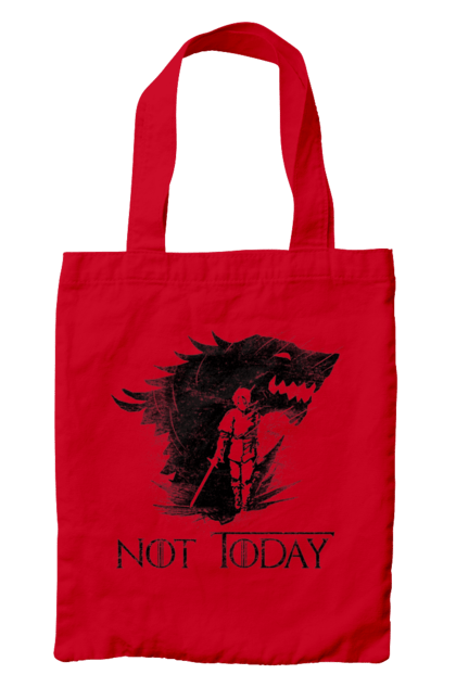 Bag with prints Game of Thrones Arya. Arya, game, got, not today, stark, starks, thrones, tv show, wolf, wolves. 2070702