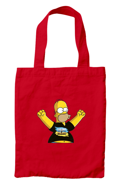 Сумка з принтом "Сімпсон та російський корабель". Війна, гомер, гомер сімпсон, марка корабель, патріот, перемога, російський корабель, сімпсон, україна. 2070702
