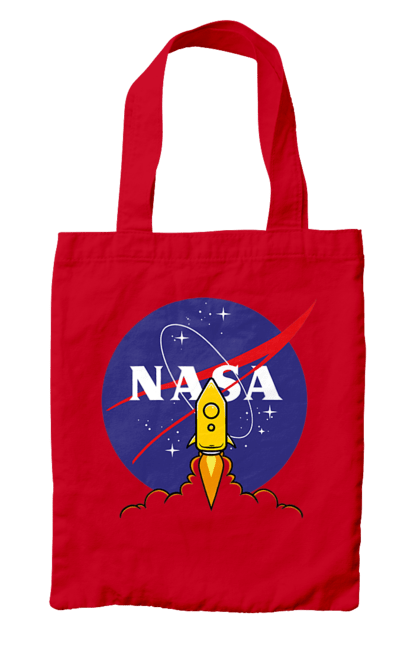 Bag with prints NASA. Aeronautics, astronautics, aviation, nasa, research, rocket, science, space, technologies, usa. 2070702