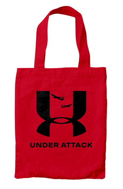 Сумка з принтом "Under Attack black". Андер армор, бренди, гумор, приколи, прикольні, ундер армор. 2070702