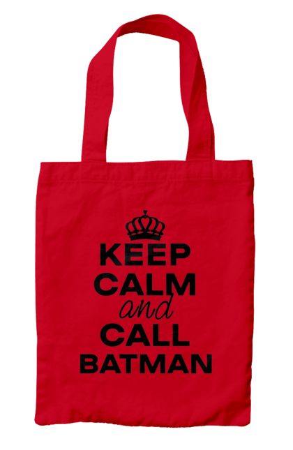 Сумка з принтом "Keep Calm and Call Batman чорна". Бетмен, з написами, зберігай спокій, меми, популярні, прикольні. 2070702