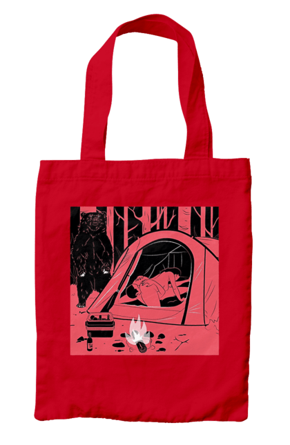 Bag with prints 69 In The Tent. 69, bear, forest, sex, tent. 2070702