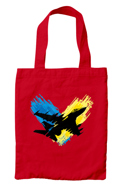 Сумка з принтом "Літак F 16". З прапором, зсу, літак, літак f16, патріотична, прапор, ф16. 2070702