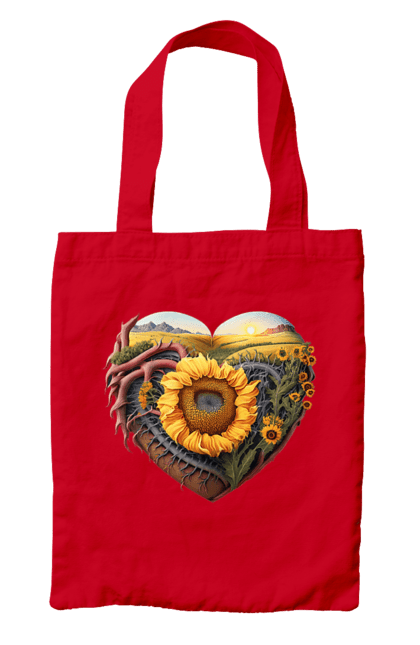 Сумка з принтом "Символи України". Небо, поле, пшениця, символи україни, соняшник, україна. 2070702