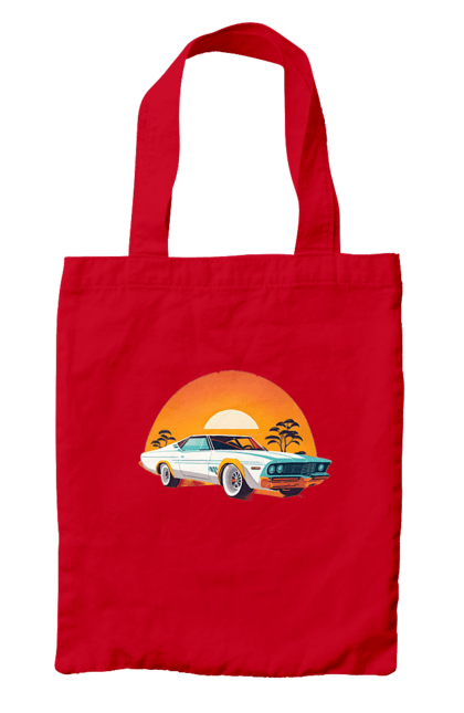 Сумка з принтом "Гарне авто на закаті". Авто, закат, солнце. 2070702