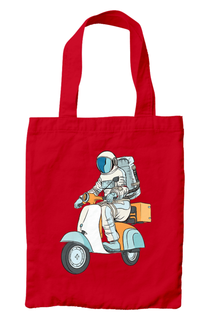 Сумка с принтом Космонавт на мотоцикле. Космонавт, космос, мотоцикл. 2070702