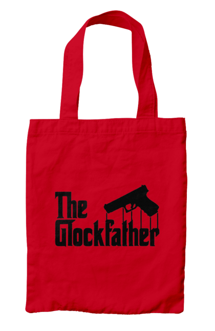 Сумка с принтом The GlockFather. Gangster, glockfather, godfather, godfather reference, гангстер, глок, огнестрельное оружие, оружие, пистолет. 2070702