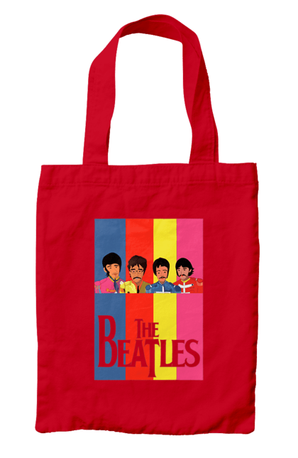 Bag with prints The Beatles. Beatles, george harrison, john lennon, liverpool four, music, paul mccartney, ringo starr. 2070702