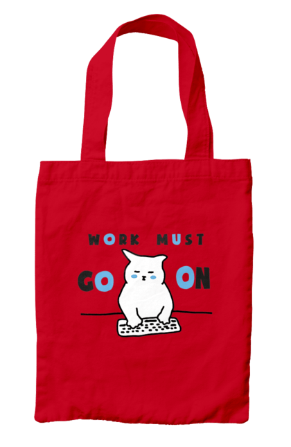 Сумка с принтом Работа не волк. Айти, кот, котики, коты, работа. 2070702