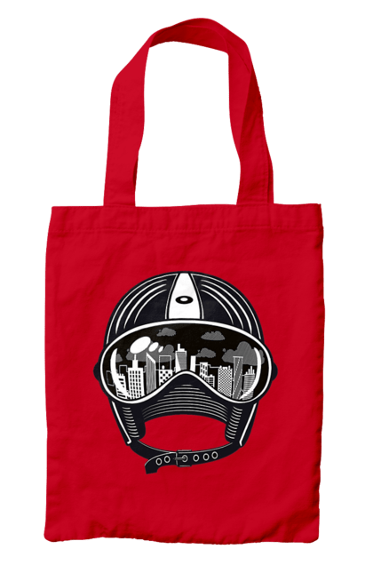 Сумка з принтом "Шолом І Місто". Місто, швидкість, шолом. 2070702