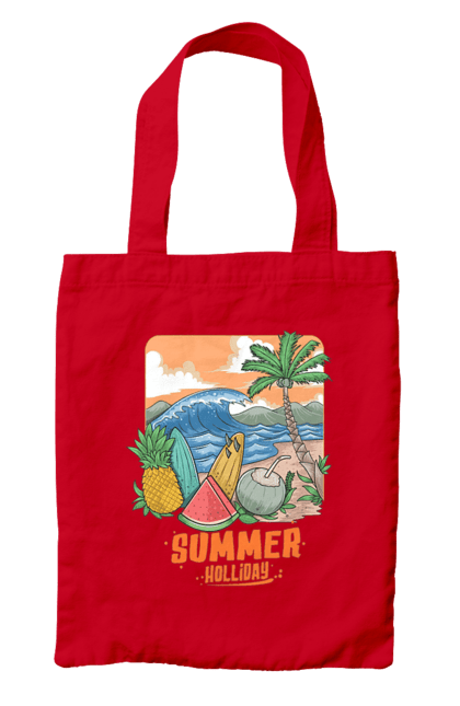 Сумка з принтом "Літні Свята". Ананас, літо, море, пальма, хвилі. 2070702