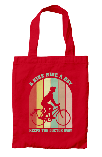 Сумка з принтом "Поїздка на велосипеді". Велопрогулянка, велосипед, здоровий спосіб життя, зож, поїздка на велосипеді. 2070702