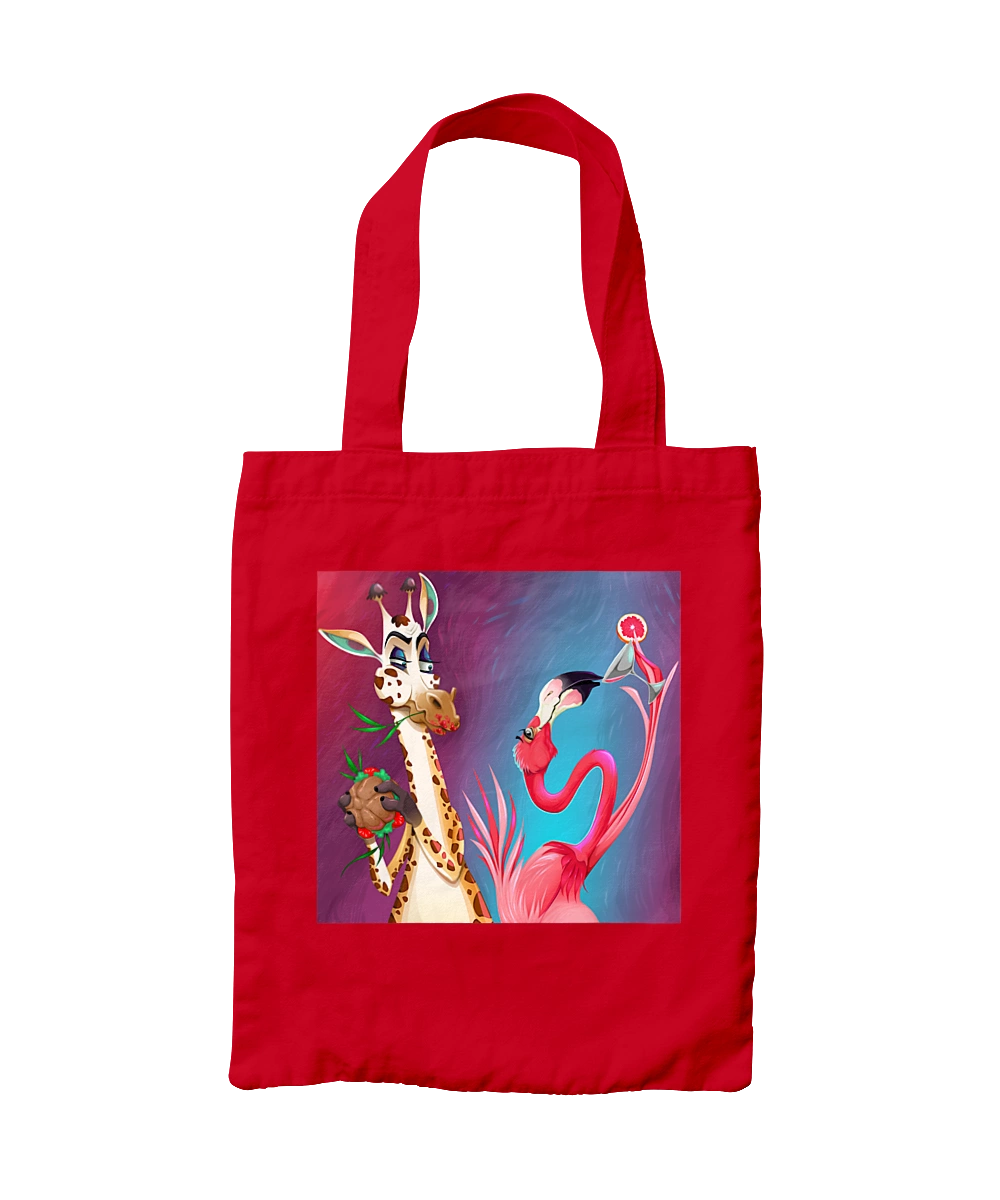 Giraffe And Flamingo At The Party