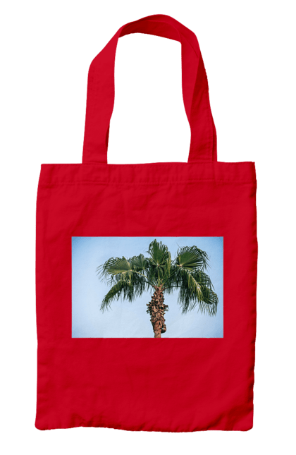 Сумка з принтом "Пальма на тлі неба". Берег, блакитне, відпочинок, відпустку, єгипет, зелений, зелені, лист, листя, море, небо, оазис, океан, острів, пальма, південь, подорож, пригоди, тропіки, туреччина. 2070702