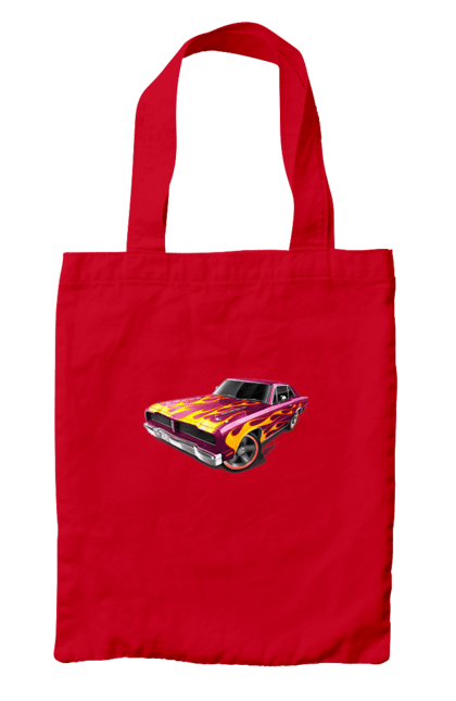 Сумка з принтом "Кастом автомобіль". Авто, автомобіль, аерографія, вогонь, кастом, машина, полум я, тюнінг. 2070702