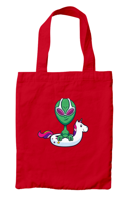 Сумка з принтом "Інопланетянин Плаває У Колі". Інопланетянин, надувной круг, плавати. 2070702