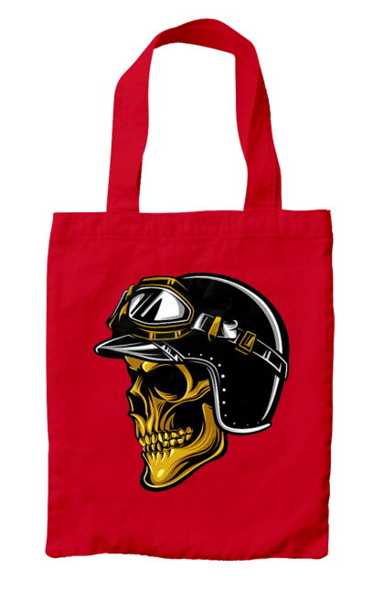 Сумка з принтом "Череп в мотошоломі". Крутий, очі, череп, шолом. 2070702