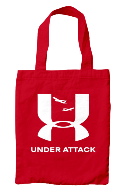 Сумка з принтом "Under Attack white". Андер армор, бренди, гумор, приколи, прикольні, ундер армор. 2070702