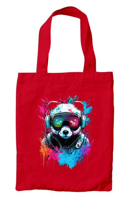 Сумка з принтом "Панда в VR шолом". Віртуальна реальність, гік, панда, персонаж, шолом. 2070702