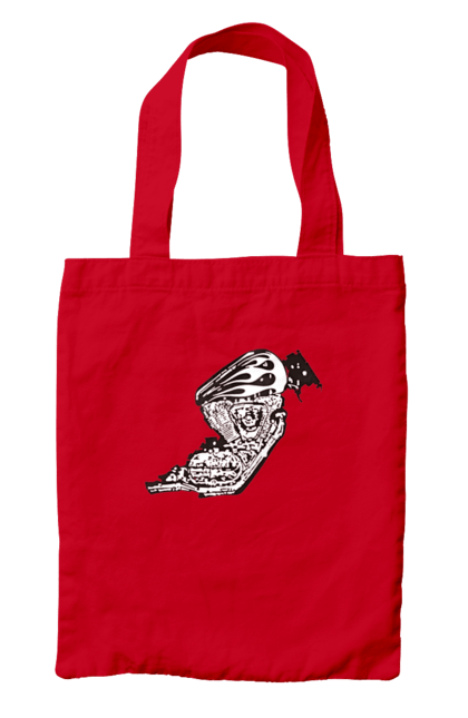 Сумка з принтом "Двигун мотоцикла". Байк, бензобак, двигун мотоцикла, харлей девідсон, циліндри, чопер. 2070702