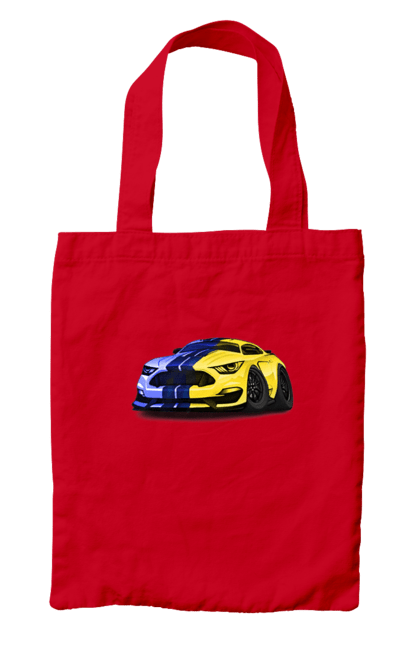 Сумка з принтом "Український мустанг". Жовто блакитне авто, кольори україни, машина, мустанг, суперкар, форд мустанг, шелбі. 2070702