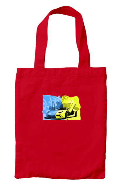 Сумка з принтом "Український ламборгіні". Жовто блакитний, ламборгіні, машина, прапор, спорткар, україна. 2070702