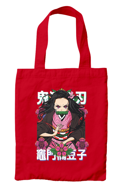 Сумка с принтом Клинок Рассекающий Демонов Незуко. Demon slayer, kimetsu no yaiba, nezuko, аниме, истребитель демонов, манга, незуко, сериал. 2070702