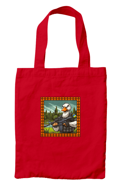 Сумка з принтом "Гусячий десант". Біологічна зброя, бойові гуси, військовий гусак, гусячий десант, зброєні сили, прапор, символіка, україна. 2070702