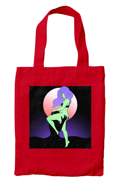 Сумка з принтом "Зелена Дівчина І Місяць". Інопланетянка, місяць. 2070702