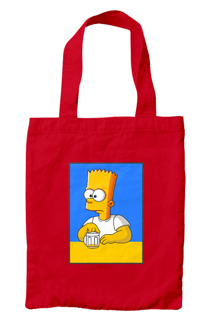 Bag with prints Bart is a beer lover. Bart, bart simpson, cartoon characters, cartoons, simpsons, ukrainian flag. 2070702