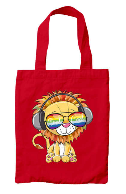 Сумка з принтом "Левеня В Окулярах І Навушниках". Лев, левеня, навушники, окуляри. 2070702