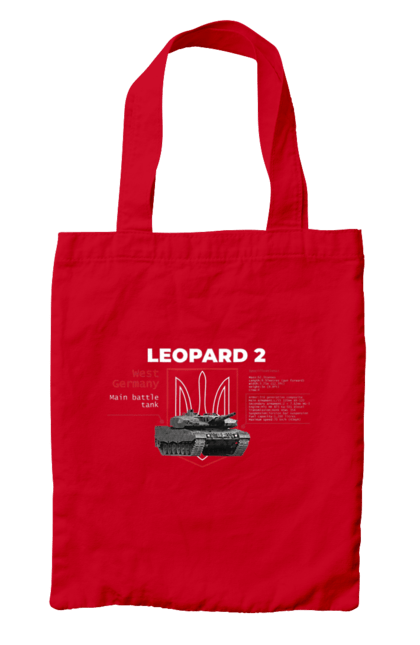 Сумка з принтом "Leopard 2 англійська". Leopard 2, залужний, зброя, танк. 2070702