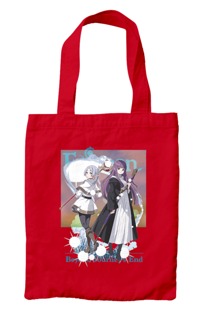 Bag with prints Frieren: Beyond Journey's End. Anime, elf, fern, frieren, heroine, magician, manga. 2070702