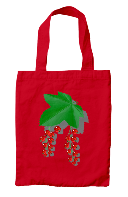 Сумка з принтом "Порічки Червоні". Делікатес, зріла, їжа, листя, літо, порічки, порічки червоні, смачно, смородина, стигла, урожай, червона, червона смородина, ягідка, ягода, ягоди. 2070702