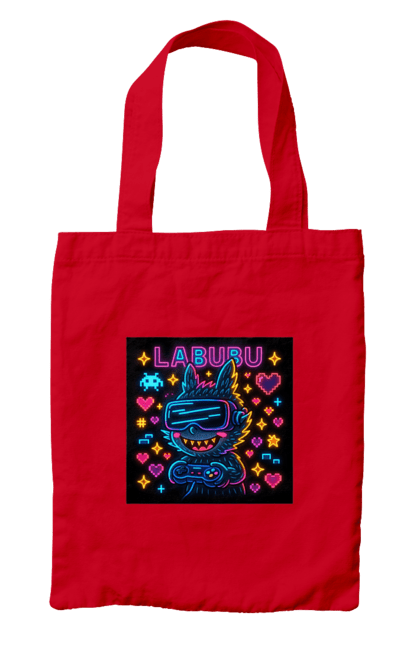 Сумка з принтом "Лабубу". Vrочки, геймеркультура, геймпад, іконкиаркади, кіберарт, лабубу, неонгеймінг, піксельарт, ретроаркада, світиться. 2070702