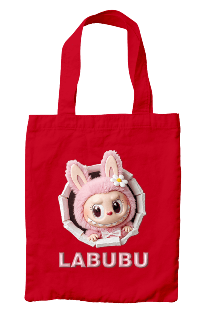 Сумка з принтом "Лабубу". Іграшка лабубу, лабубу, лабубу кока кола, мерч лабубу, мила, рожева лабубу, смішна лабубу. 2070702