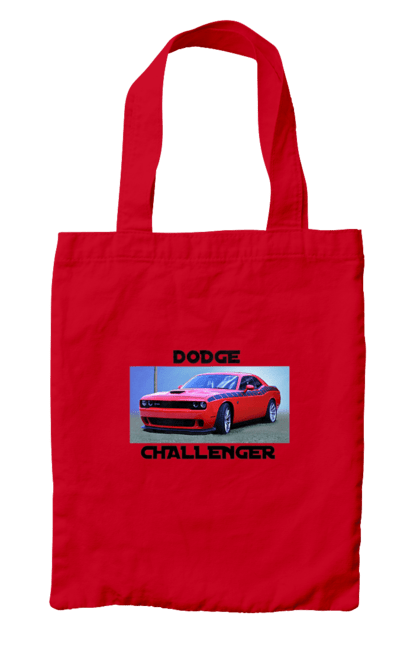 Bag with prints Dodge challenger. An american legend, auto, car, classic car, cult car, dodge challenger, oil car, powerful car. 2070702