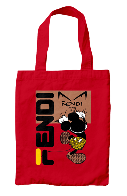 Сумка з принтом "Fendi Міккі Маус". Fendi, mickey mouse, бренд, будинок моди, італія, люкс, міккі маус, мода, сумка, фенді. 2070702