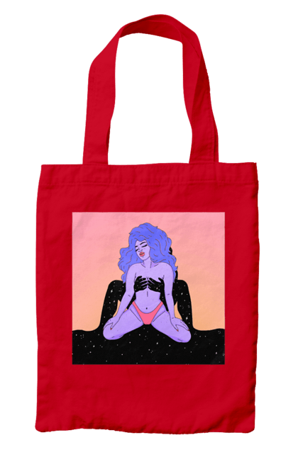 Сумка з принтом "Фіолетова Дівчина В Трусиках". Інопланетянка, у трусах. 2070702