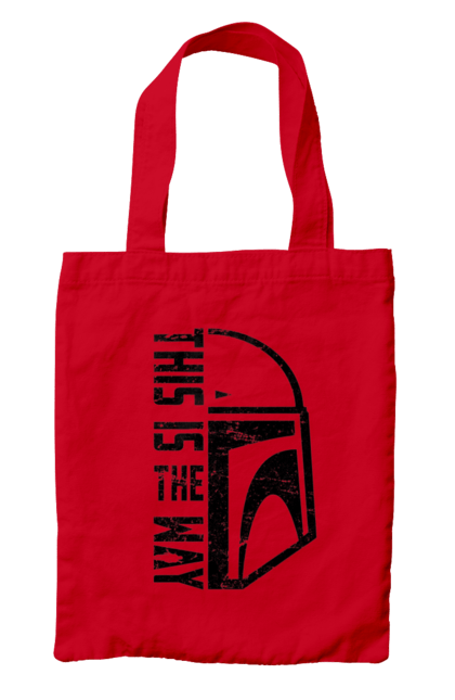 Bag with prints This is the way. Baby yoda, cinema, disney, distressed, mandalorian, mandalorian helmet, movies, star wars, television series. 2070702