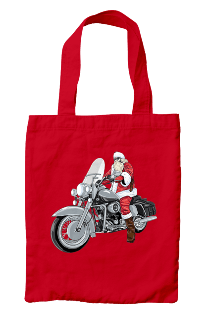 Сумка з принтом "Санта На Мотоциклі". Мотоцикл, новий рік, санта, свято. 2070702