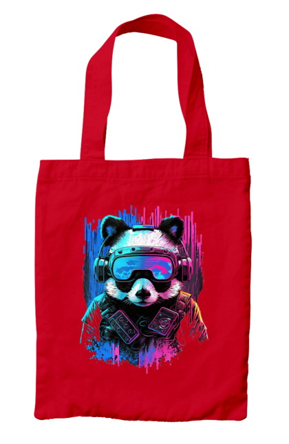 Сумка з принтом "Панда в VR шолом". Віртуальна реальність, гік, панда, персонаж, шолом. 2070702