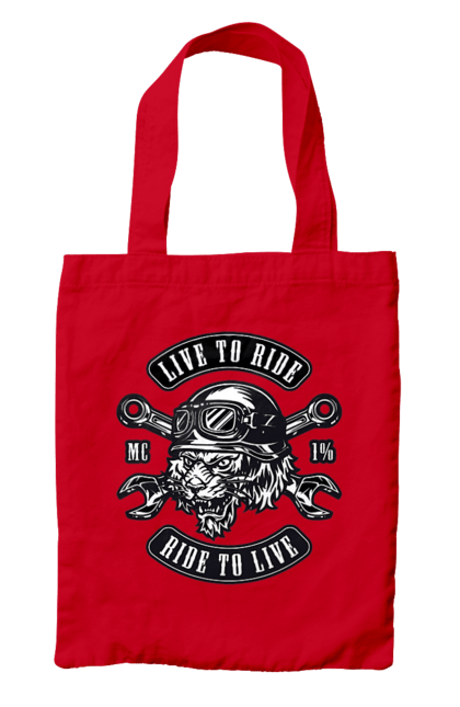 Сумка з принтом "Жити, Щоб Їздити, Тигр". Їздити, мопед, тигр. 2070702