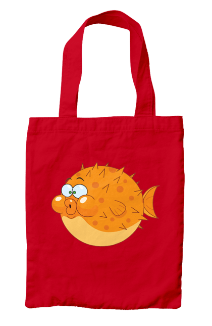 Сумка з принтом "Помаранчева Риба Фугу". Риба, фугу. 2070702