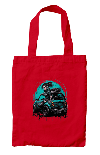 Bag with prints Cyberpunk girl. Art, cyberpunk, games, girls, graphics, picture. 2070702