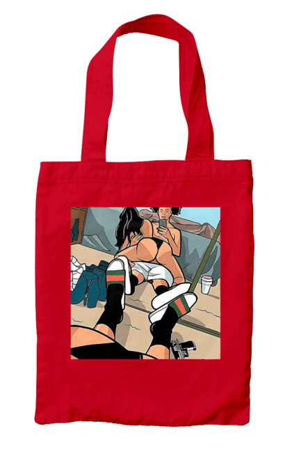 Сумка с принтом Голое Селфи В Зеркале. 18, жопа, сверху, селфи. 2070702