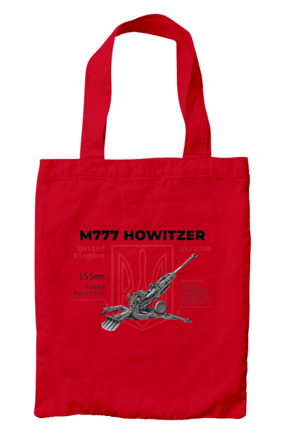 Сумка з принтом "155 мм гаубиця M777". Archer, bayraktar, himars, javelin, m777, patriot, weapon, zaluzhny, гаубиця. 2070702