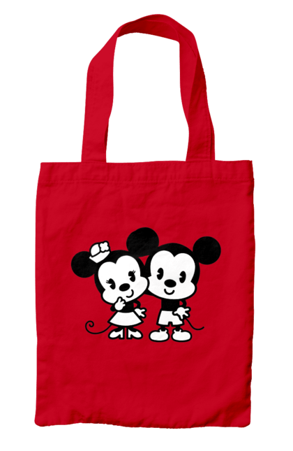 Bag with prints Mickey Mouse and Minnie Mouse. Cartoon, disney, mickey, mickey mouse, minnie mouse. 2070702